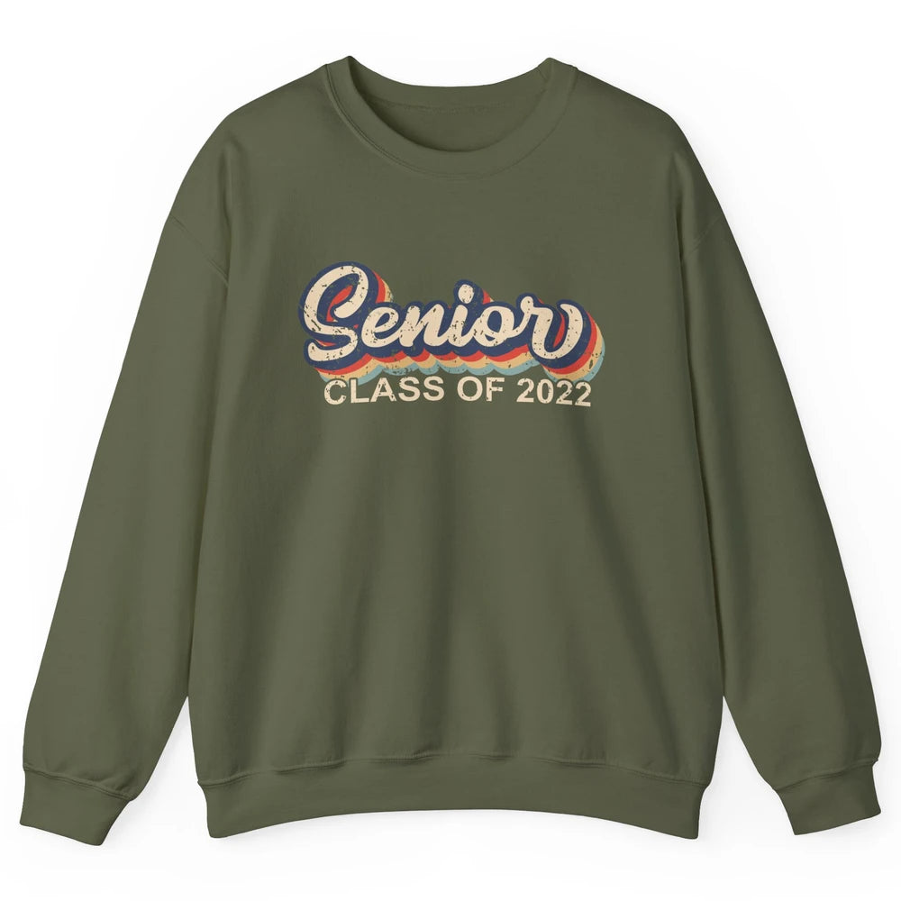 Vintage Retro Senior 2022 Graduation Class Of 2021 Men Women Unisex Crewneck Sweatshirt