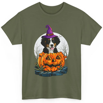 Bernese Mountain Dog Witch Pumpkin Halloween Spooky Season Classic Unisex T-Shirt