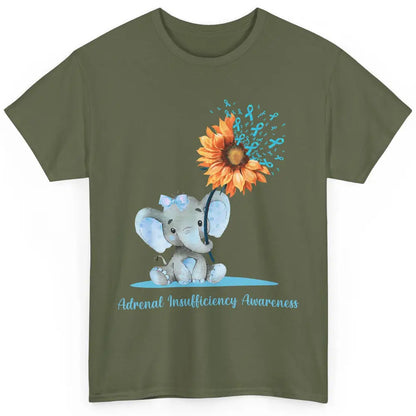 Adrenal Insufficiency Awareness Baby Elephant Sunflower Classic Unisex T-Shirt