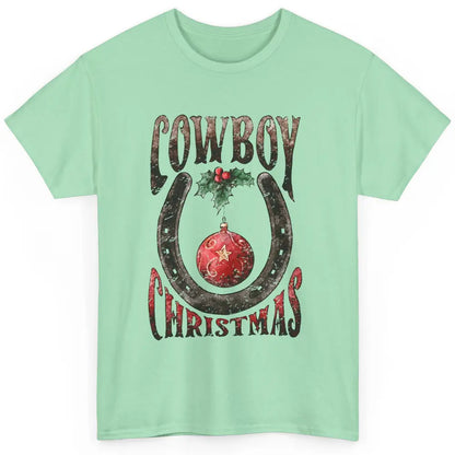 Christmas Cowboy Horseshoe Xmas Balls Western Christmas Classic Unisex T-Shirt