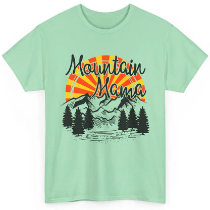 Retro Rainbow Sunset Mountain Mama Hiking Mom Climbing Classic Unisex T-Shirt