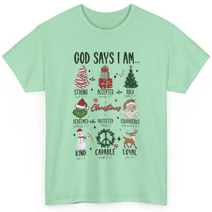 Retro Christmas God Says I Am Bible Verse Religious Boy Girl Classic Unisex T-Shirt