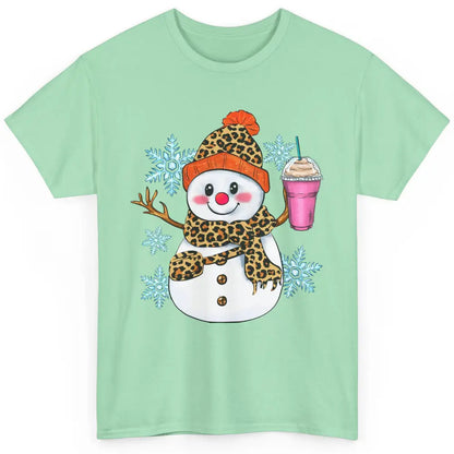 Retro Leopard Christmas Bougie Snowman Boojee Winter Holiday Classic Unisex T-Shirt