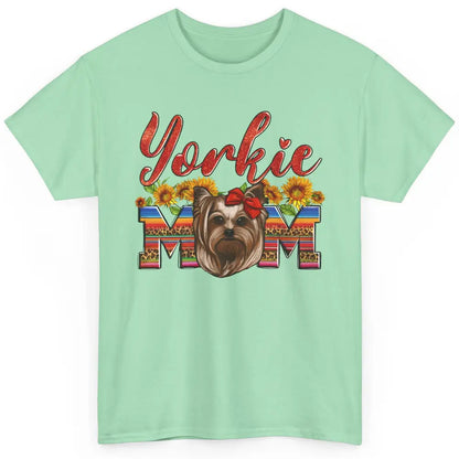 Yorkie Mom Sunflowers Leopard Yorkshire Terrier Dog Mom Gift Classic Unisex T-Shirt