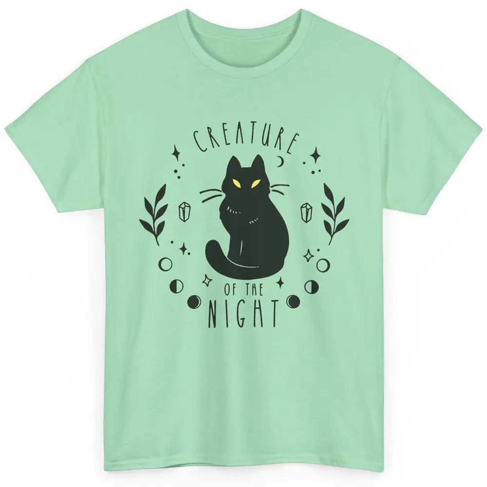 Black Cat Witch Creature Of The Night Halloween Cat Costume Classic Unisex T-Shirt