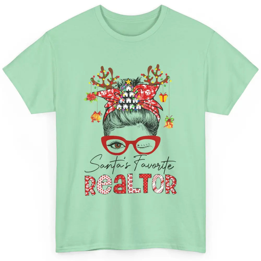 Merry Christmas Xmas Santa Messy Hair Realtor Real Estate Classic Unisex T-Shirt