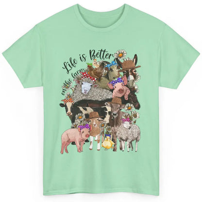 Western Animals Life Is Better On The Farm Pig Cow Donkey Classic Unisex T-Shirt