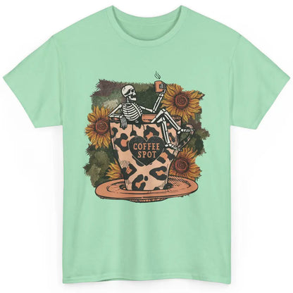 Sunflower Skeleton Dead Inside But Caffeinated Coffee Lovers Classic Unisex T-Shirt