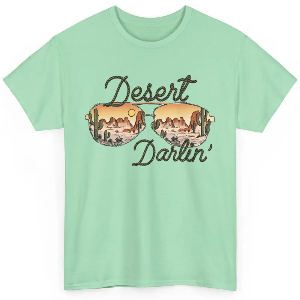 Retro Desert Darling Cactus Glasses Western Country Cowboy Classic Unisex T-Shirt
