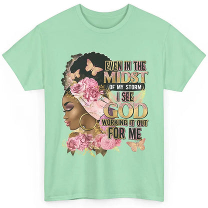 Black Girl In The Midst Of Storm Afro Woman Christian Belief Classic Unisex T-Shirt