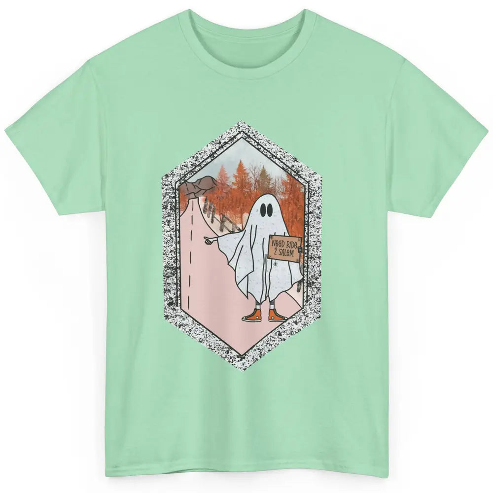 Funny Ghost Need Ride To Salem Witch Halloween Costume Classic Unisex T-Shirt