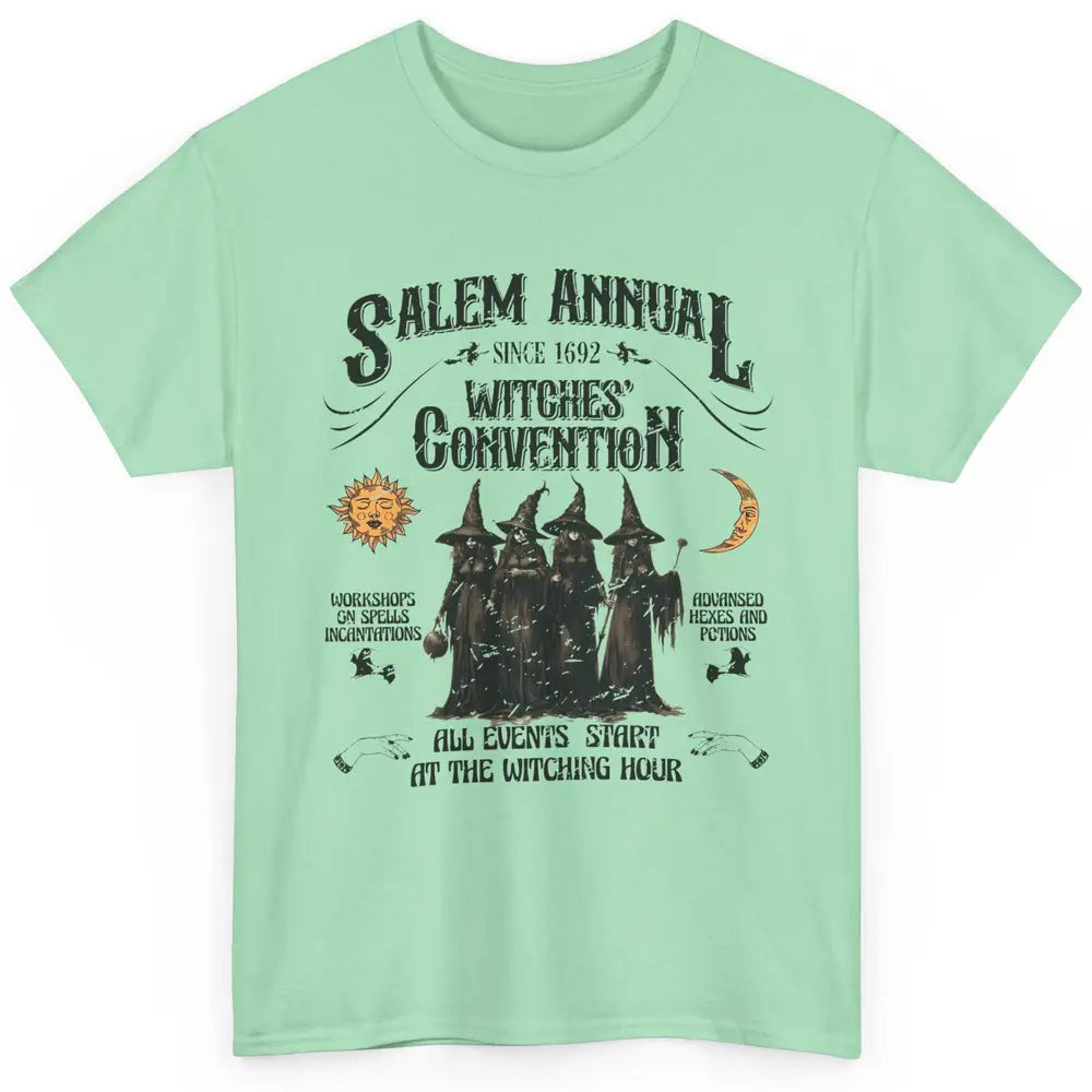 Retro Salem Annual Witches Convention Halloween Witch Magic Classic Unisex T-Shirt