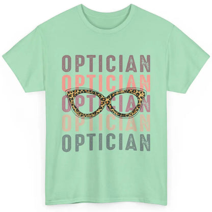 Retro Optometrist Leopard Eyeglasses Optician Ophthalmology Classic Unisex T-Shirt
