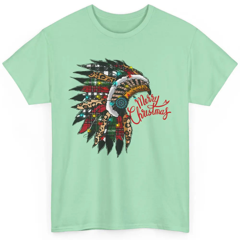Christmas Headdress Indian Hat Leopard Western Christmas Classic Unisex T-Shirt