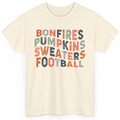 Retro Fall Bonfires Pumpkins Swaeaters Football Thanksgiving Classic Unisex T-Shirt