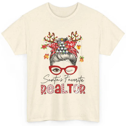 Merry Christmas Xmas Santa Messy Hair Realtor Real Estate Classic Unisex T-Shirt