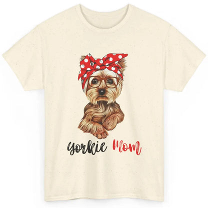 Yorkie Mom Yorkshire Terrier Glasses Bandana Cute Yorkie Classic Unisex T-Shirt