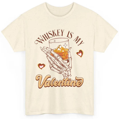Whiskey is My Valentine Western Drinking Skeleton Valentine Classic Unisex T-Shirt