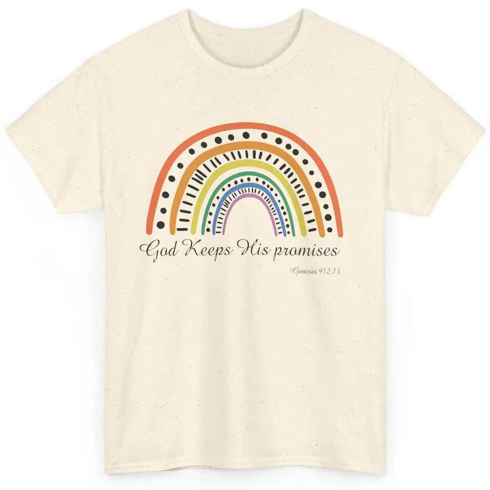 Retro Rainbow God Keeps His Promises Christian Religious Classic Unisex T-Shirt