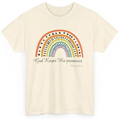 Retro Rainbow God Keeps His Promises Christian Religious Classic Unisex T-Shirt