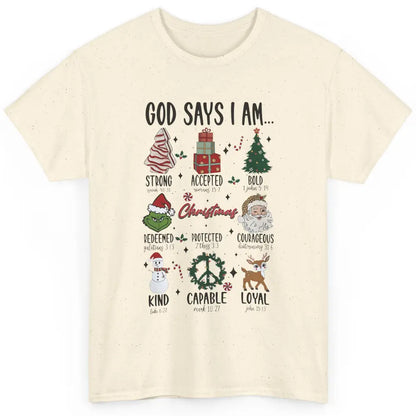 Retro Christmas God Says I Am Bible Verse Religious Boy Girl Classic Unisex T-Shirt