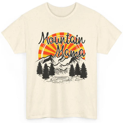 Retro Rainbow Sunset Mountain Mama Hiking Mom Climbing Classic Unisex T-Shirt