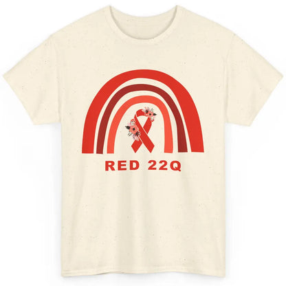 22Q Deletion/DiGeorge Syndrome Awareness Floral Red Rainbow Classic Unisex T-Shirt