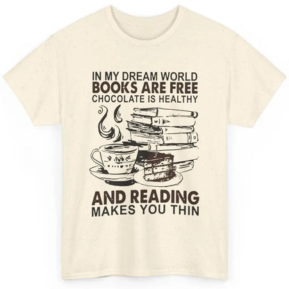 Retro Books Are Free Chocolate Healthy Reading Makes Me Thin Classic Unisex T-Shirt