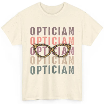 Retro Optometrist Leopard Eyeglasses Optician Ophthalmology Classic Unisex T-Shirt