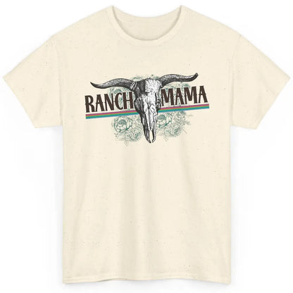 Retro Ranch Mama Highland Cow Skull Western Country Cowboy Classic Unisex T-Shirt