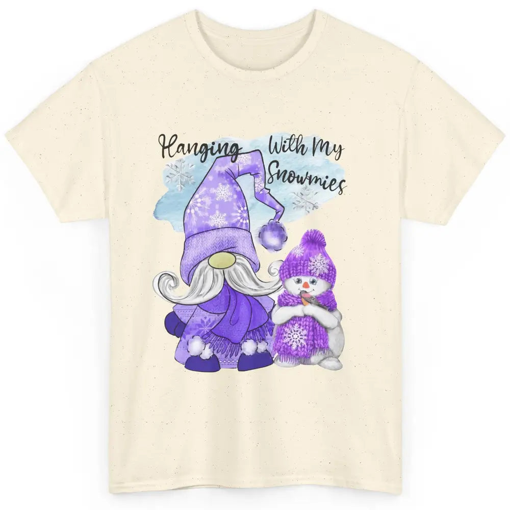 Retro Christmas Snowman And Gnome Hanging With My Snowmies Classic Unisex T-Shirt