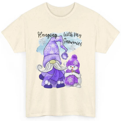 Retro Christmas Snowman And Gnome Hanging With My Snowmies Classic Unisex T-Shirt