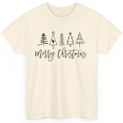Merry Christmas Tree Heart Doodle Drawing Christmas Costume Classic Unisex T-Shirt