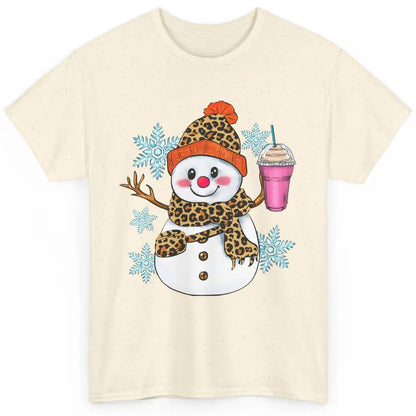 Retro Leopard Christmas Bougie Snowman Boojee Winter Holiday Classic Unisex T-Shirt