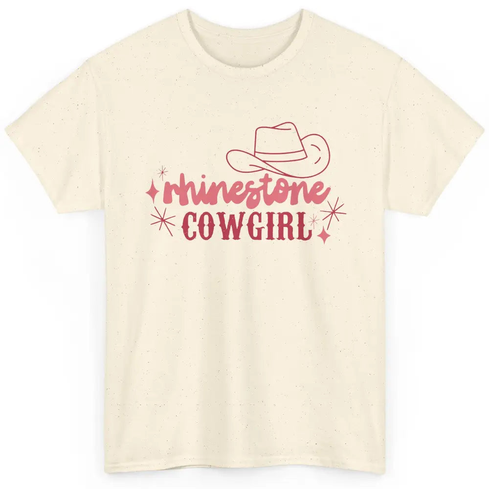 Retro Rhinestone Cowgirl Hippie Western Country Cowgirls Classic Unisex T-Shirt