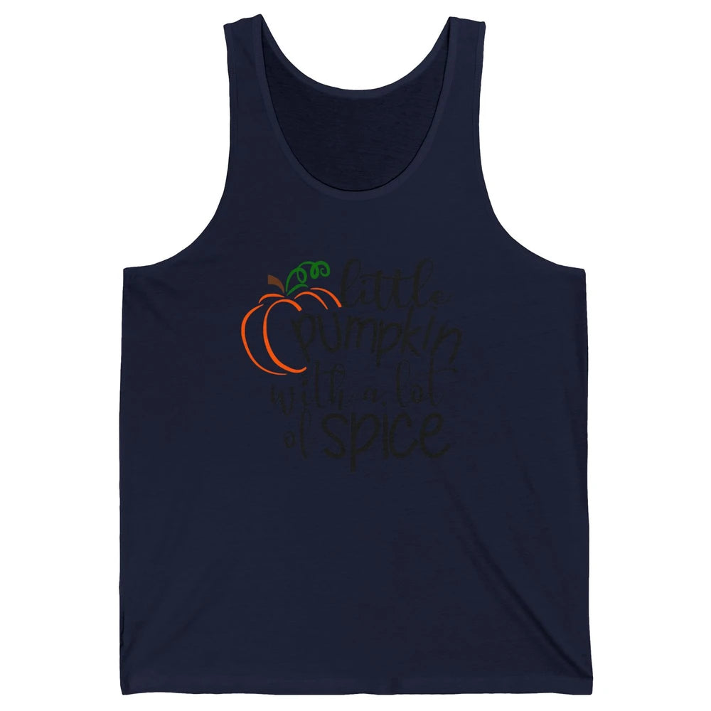 Little Pumpkin With Lots Of Spice Kids Thanksgiving Autumn Unisex Jersey Tank