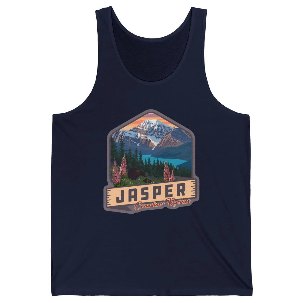 Jasper National Park Canadian Rockies US Parks Camping Unisex Jersey Tank