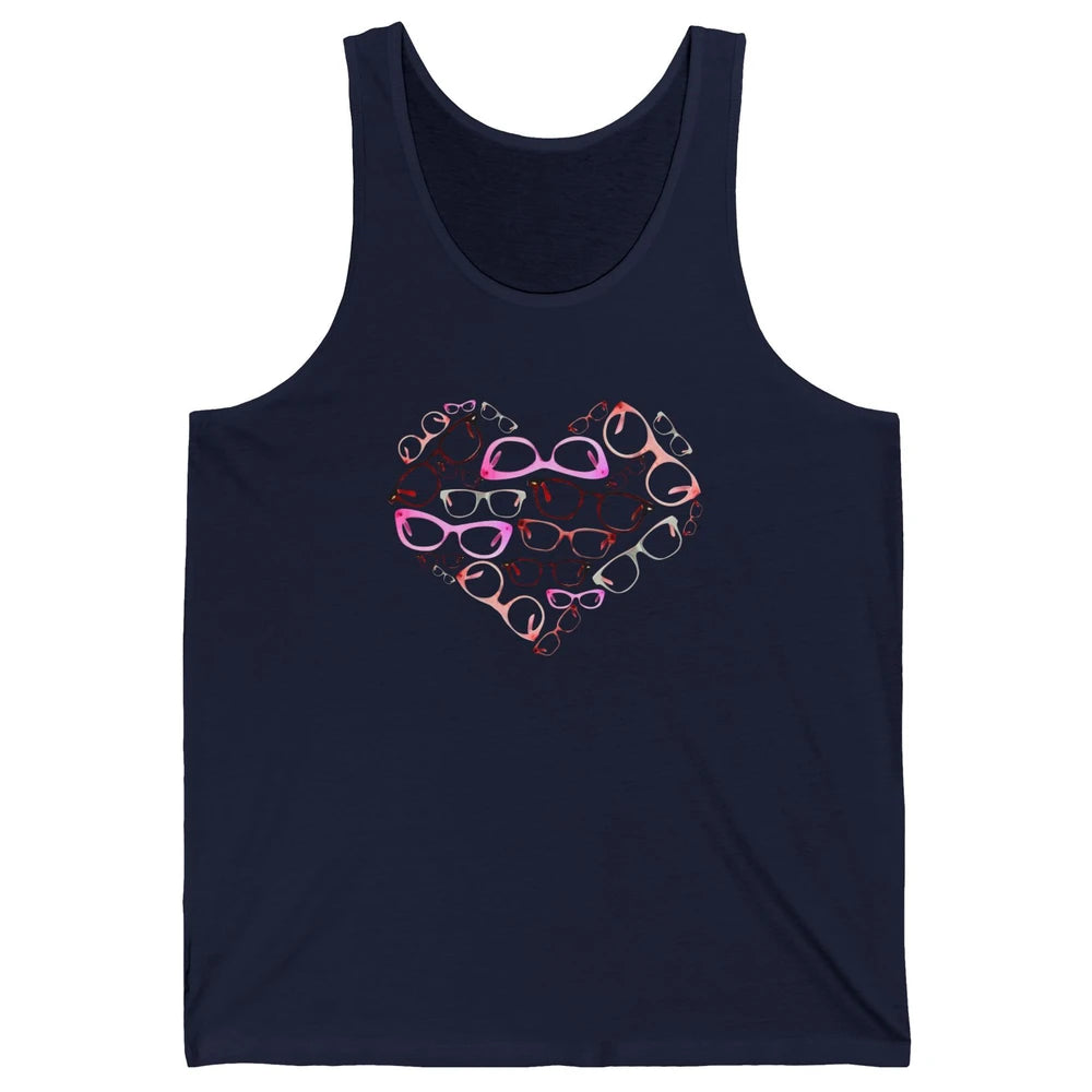 Optometrist Eyeglasses Heart Valentines Day Optician Life Unisex Jersey Tank