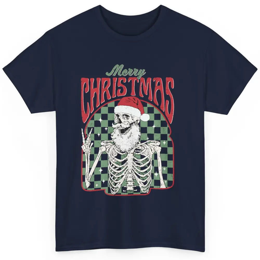 Merry Christmas Skeleton Santa Claus Vintage Xmas Skull Vibe Classic Unisex T-Shirt