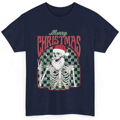 Merry Christmas Skeleton Santa Claus Vintage Xmas Skull Vibe Classic Unisex T-Shirt