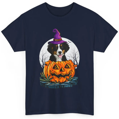 Bernese Mountain Dog Witch Pumpkin Halloween Spooky Season Classic Unisex T-Shirt