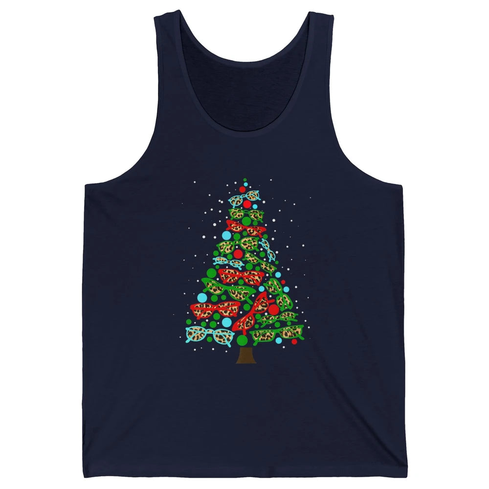 Optician Christmas Funny Xmas Tree Eyeglasses Optometrist Unisex Jersey Tank