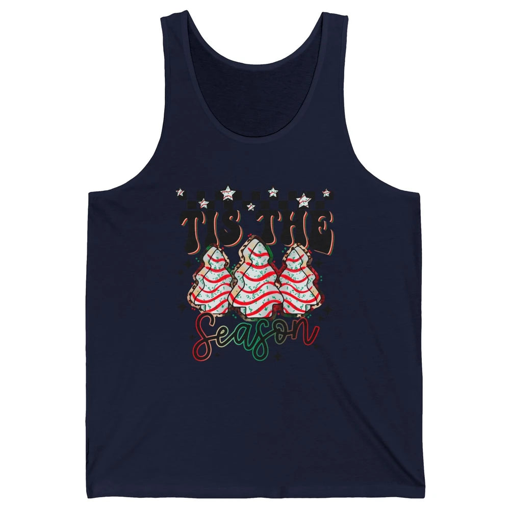 Funny Christmas Tree Cake Tis The Season Debbie Western Xmas Unisex Jersey Tank