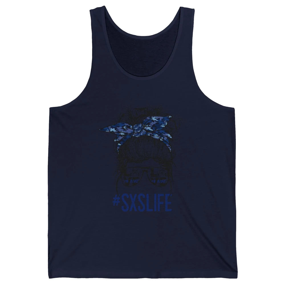 Messy Bun Hair SXS Life Side By Side Riders Girl Riding Gift Unisex Jersey Tank