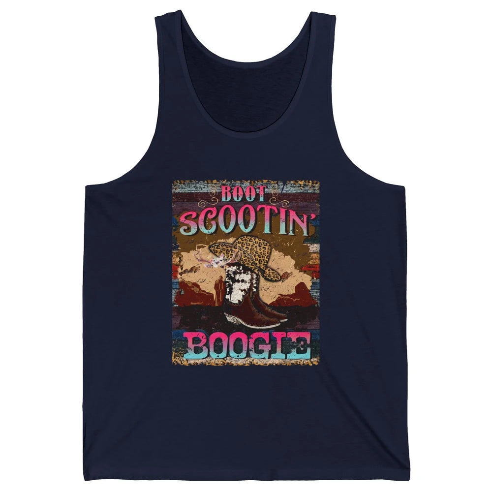 Leopard Cowboy Boots Hat Boot Scootin Boogie Western Country Unisex Jersey Tank