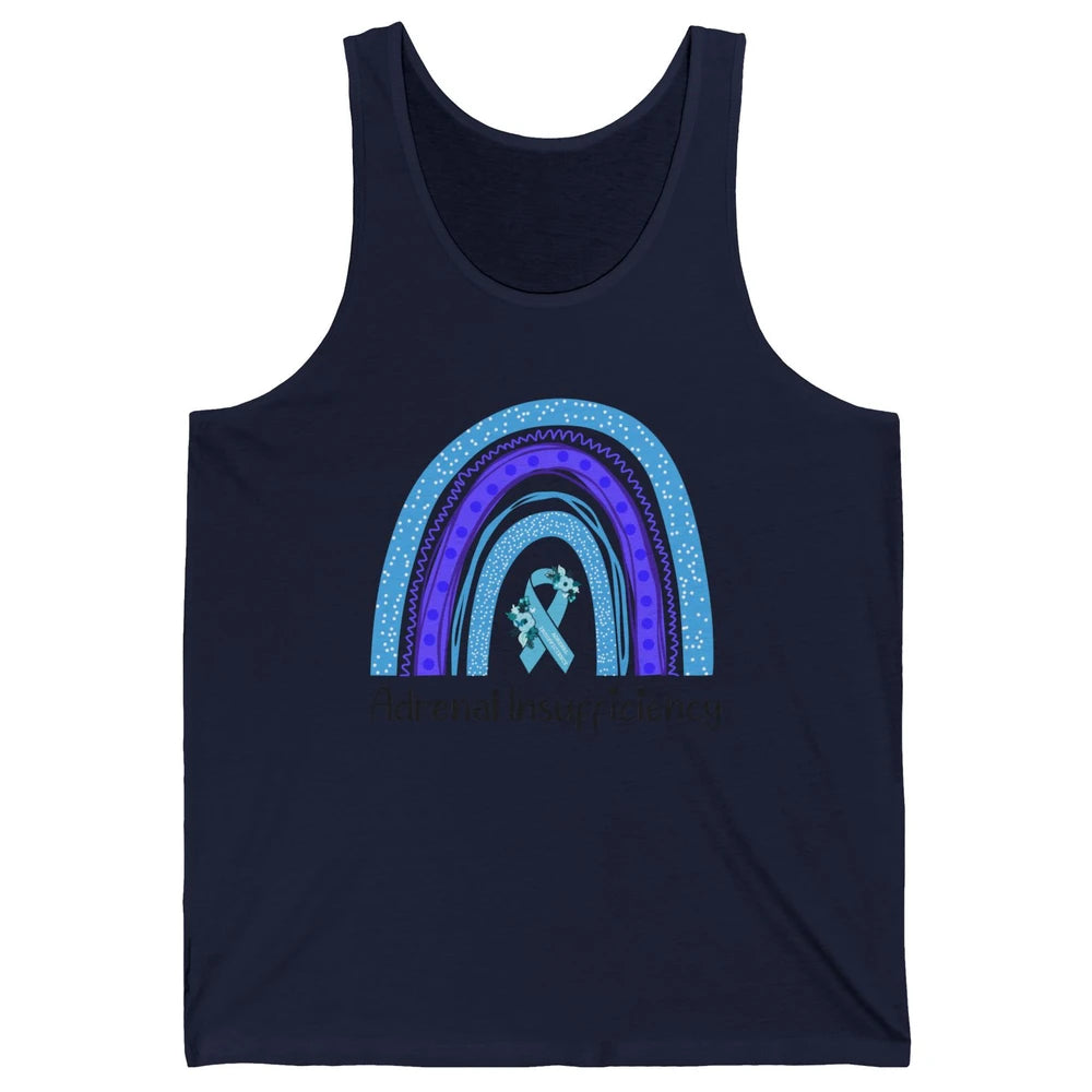 Adrenal Insufficiency Awareness Floral Light Blue Ribbon Unisex Jersey Tank