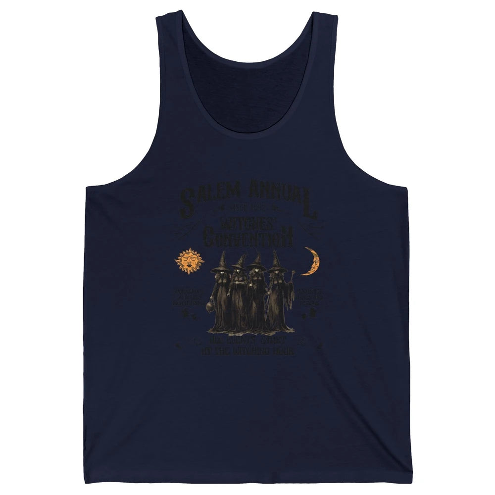 Retro Salem Annual Witches Convention Halloween Witch Magic Unisex Jersey Tank
