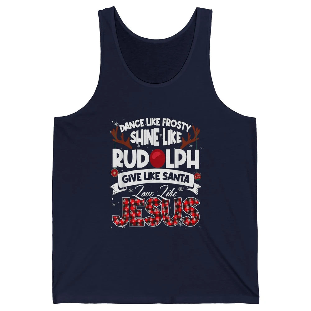 Merry Christmas Santa Frosty Rudolph Jesus Xmas God Reindeer Unisex Jersey Tank
