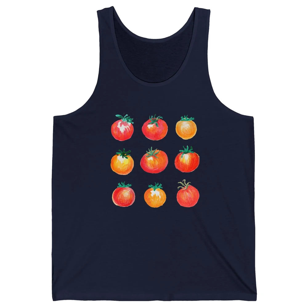 Funny Tomato Pun Hand Draw Tomatoes Watercolor Summer Foodie Unisex Jersey Tank
