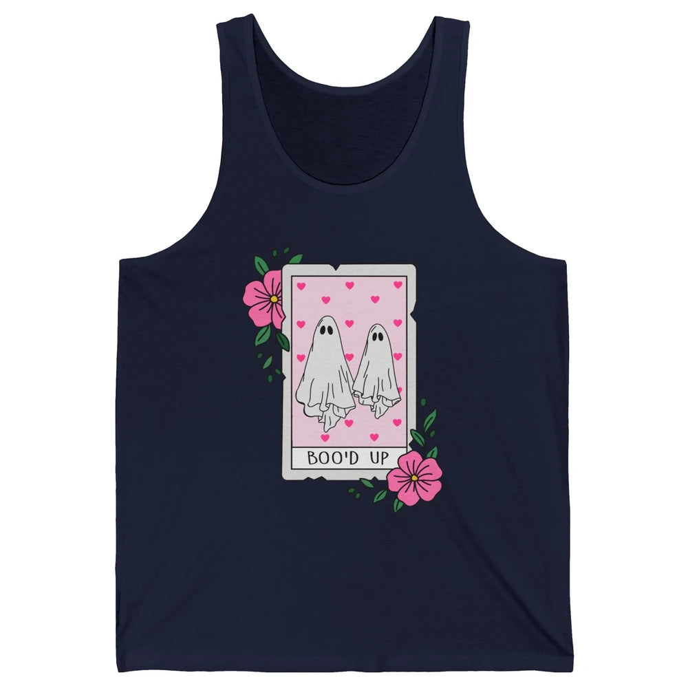 Floral Bood Up Tarot Card Valentines Day Spooky Ghost Couple Unisex Jersey Tank